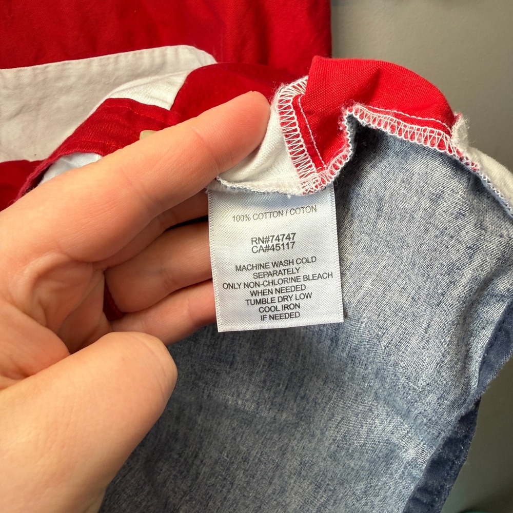 Red Head Brand Co Men's American Flag Button Down Short Sleeve Shirt Size XL - Picture 4 of 5